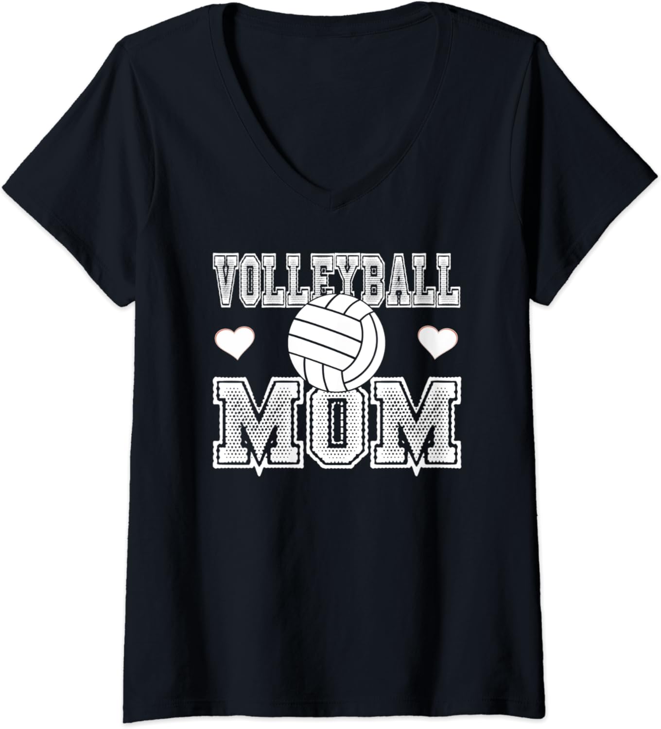 Womens Cute Volleyball Shirt for Moms2 Hearts Proud Volleyball Mom V